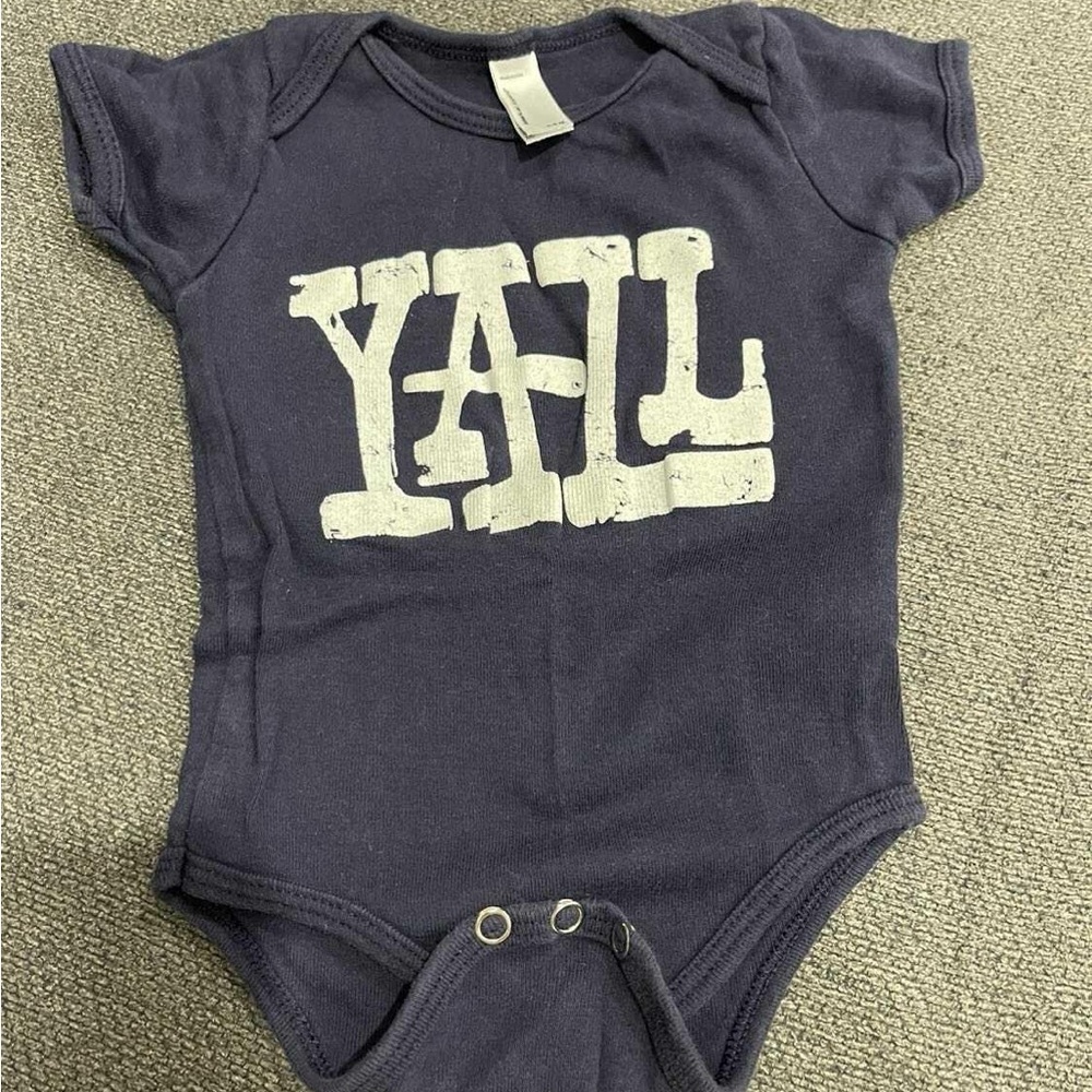 Navy Blue Kids Bodysuit with 'Y'ALL' Print